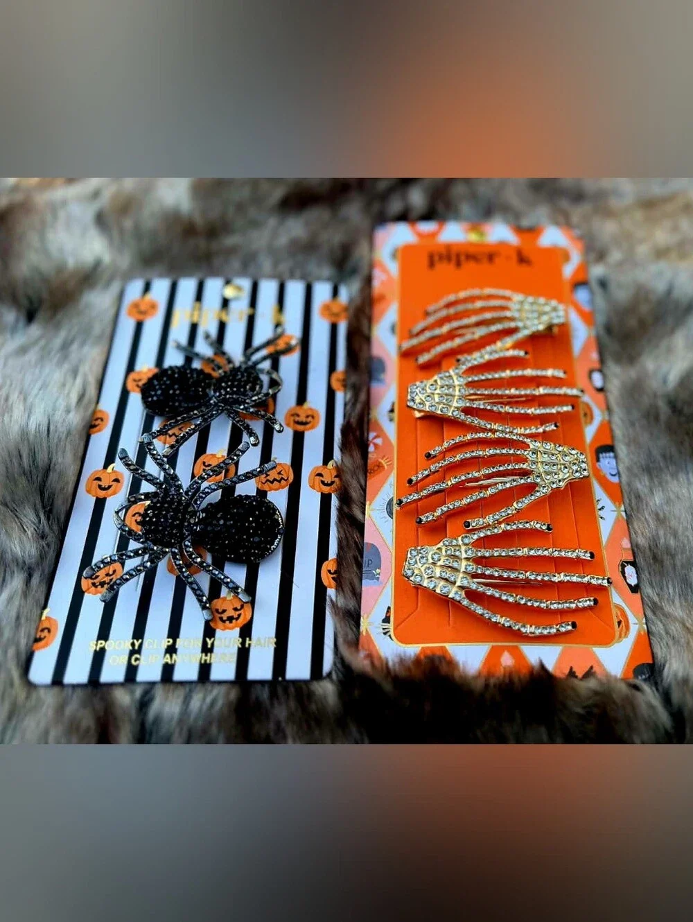 Piper K NWT Rhinestone Halloween Hair Clips: Choose Your Spooky Style